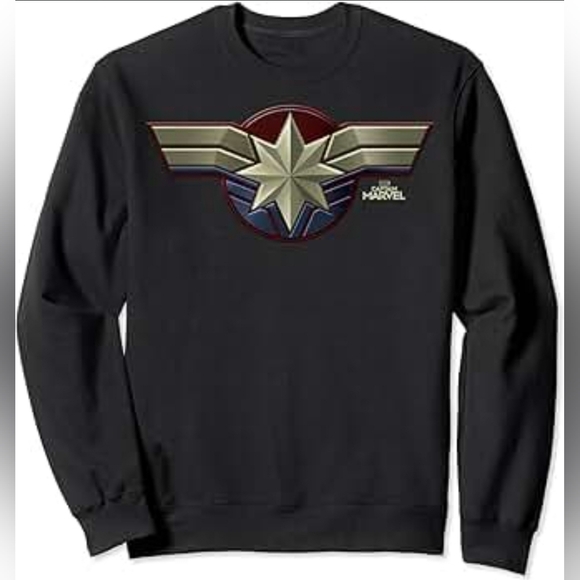 Marvel Captain Marvel Movie Chest Symbol Sweatshirt Sweatshirt Unisex Large - Picture 1 of 2